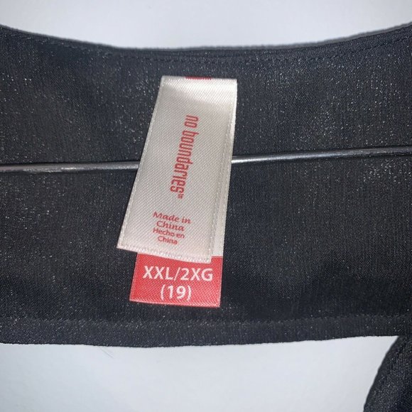 No Boundaries Womens Cocktail Dress Black Elastic Waist Lace Flow Back XXL - Picture 2 of 7